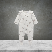 Pure Baby Frill Velour Penguin Growsuit