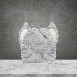 Pure Baby Grey Melange Husky Ears Beanie