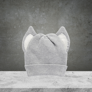 Pure Baby Grey Melange Husky Ears Beanie