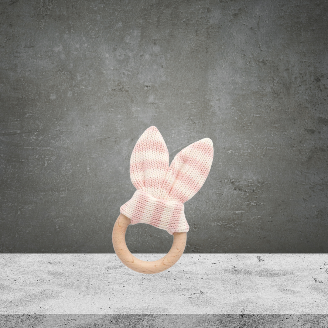 PureBaby Lake Rabbit Ear Teether Wild Rose