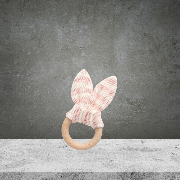 PureBaby Lake Rabbit Ear Teether Wild Rose