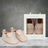Pure Baby Leather Pull-On Bunny Shoes