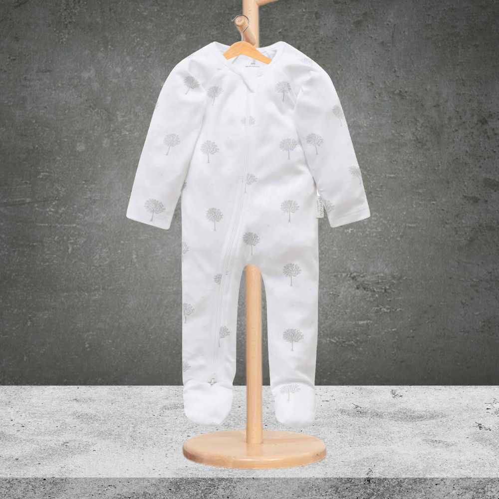 Pure Baby Newborn Pale Grey Tree Growsuit