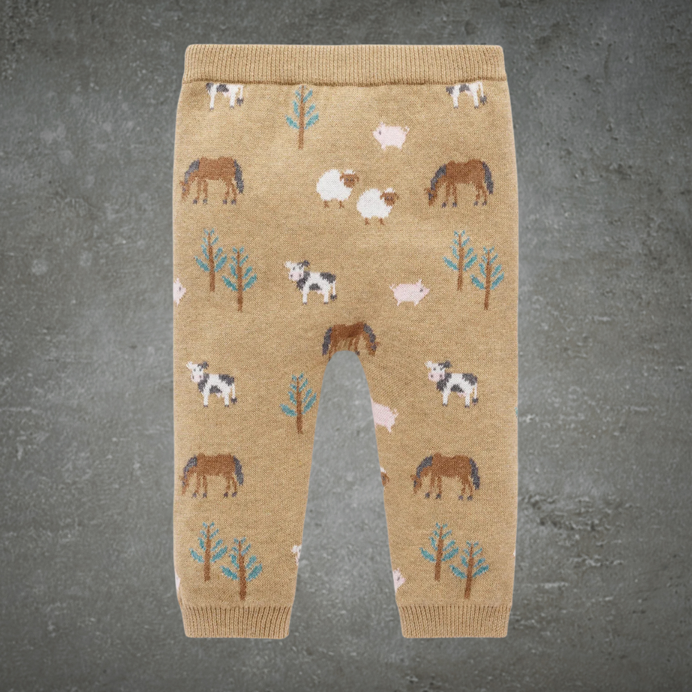 Pure Baby On The Farm Leggings Farm Jacquard