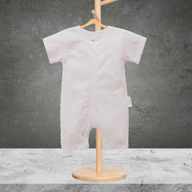 Pure Baby Organic Pink Stripe Short Growsuit - Sizes 000 or 00