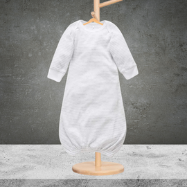 Pure Baby Pale Grey Melange Strip Sleep Suit