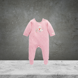 Pure Baby Pink Mini Spot Winter Growsuit