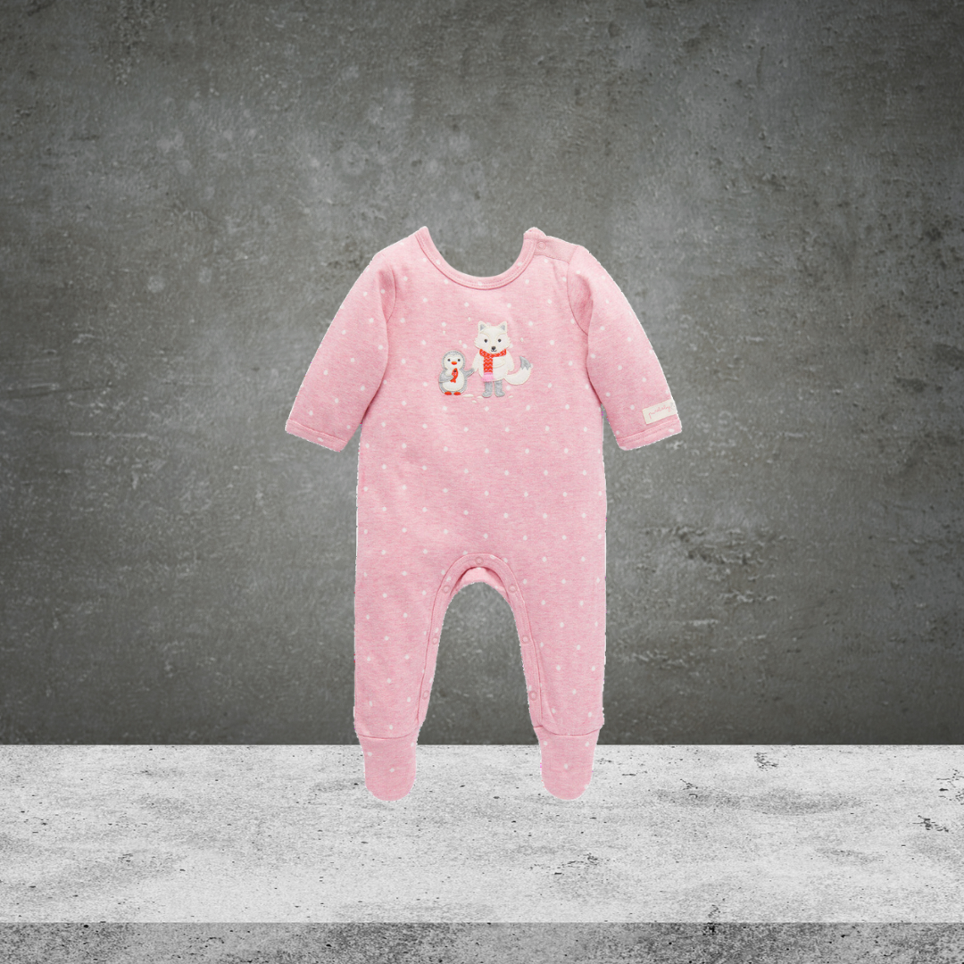 Pure Baby Pink Mini Spot Winter Growsuit