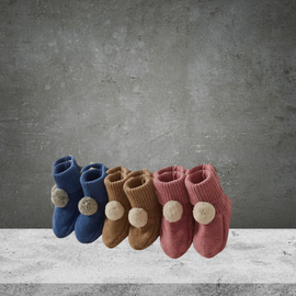 Pure Baby Pom Pom Booties