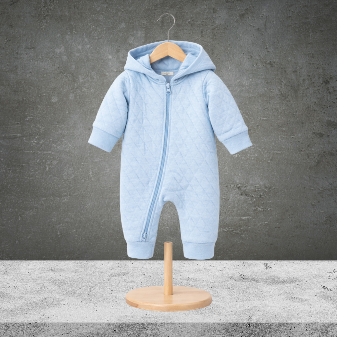 Pure Baby Quilted Growsuit Pale Blue