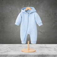 Pure Baby Quilted Growsuit Pale Blue