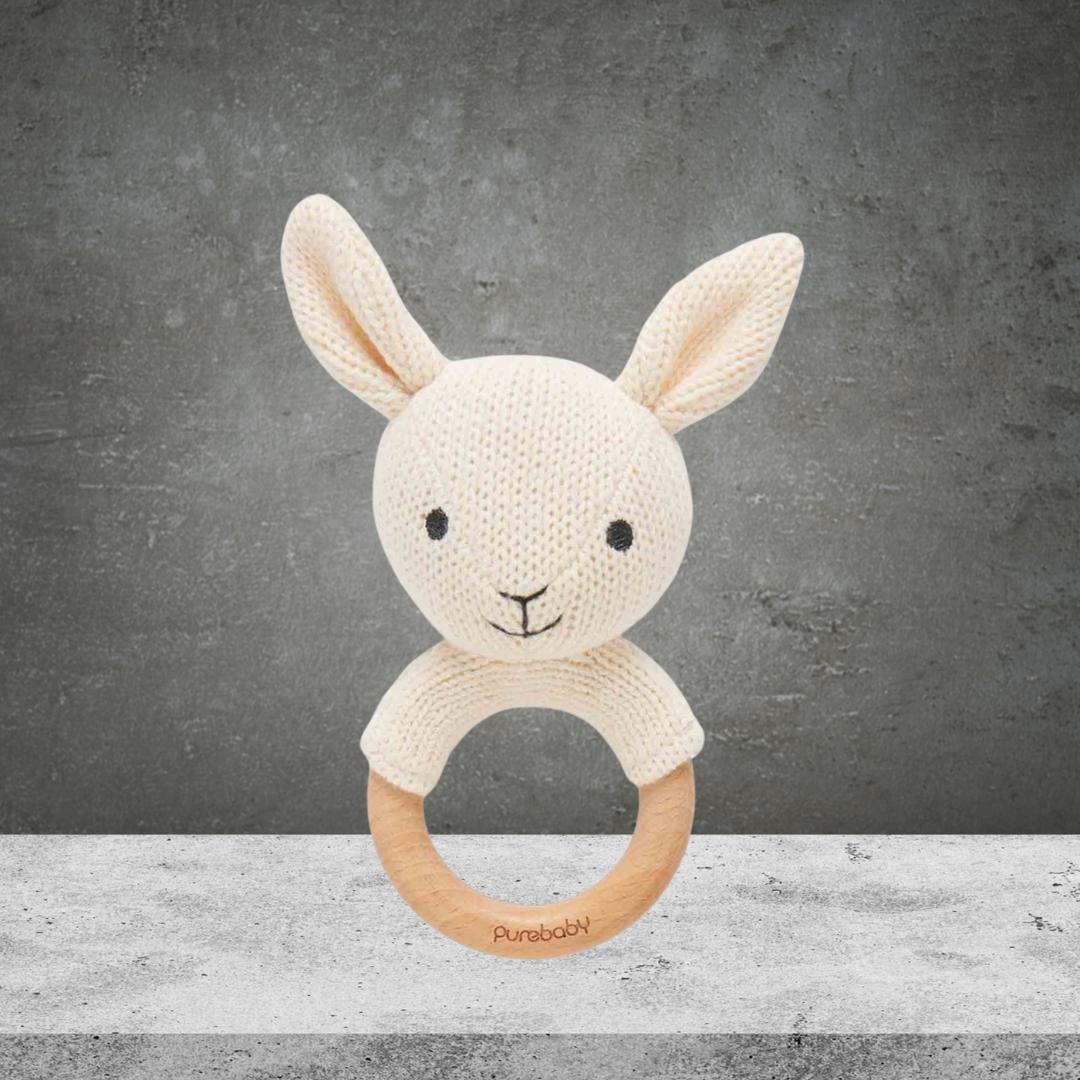 Pure Baby Rabbit Knitted Rattle