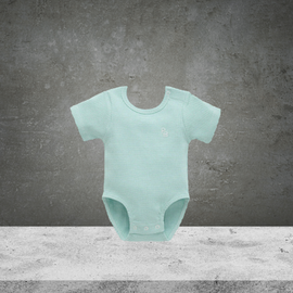 Pure Baby Rib S/Slv Bodysuit Aqua Marine