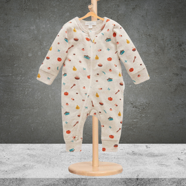 Pure Baby Veg Soup Printed Zip Grow Suit