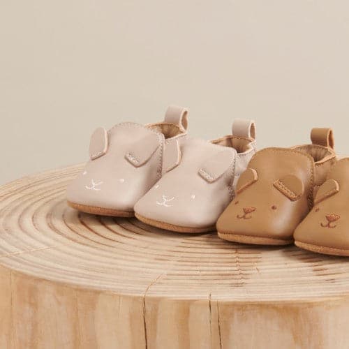 Pure Baby Leather Pull-On Bunny Shoes