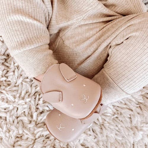 Pure Baby Leather Pull-On Bunny Shoes