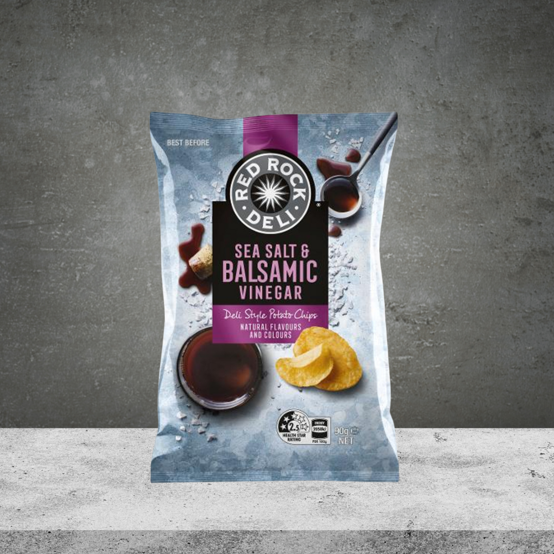 Red Rock Deli Sea Salt & Balsamic Vinegar Chips 90g