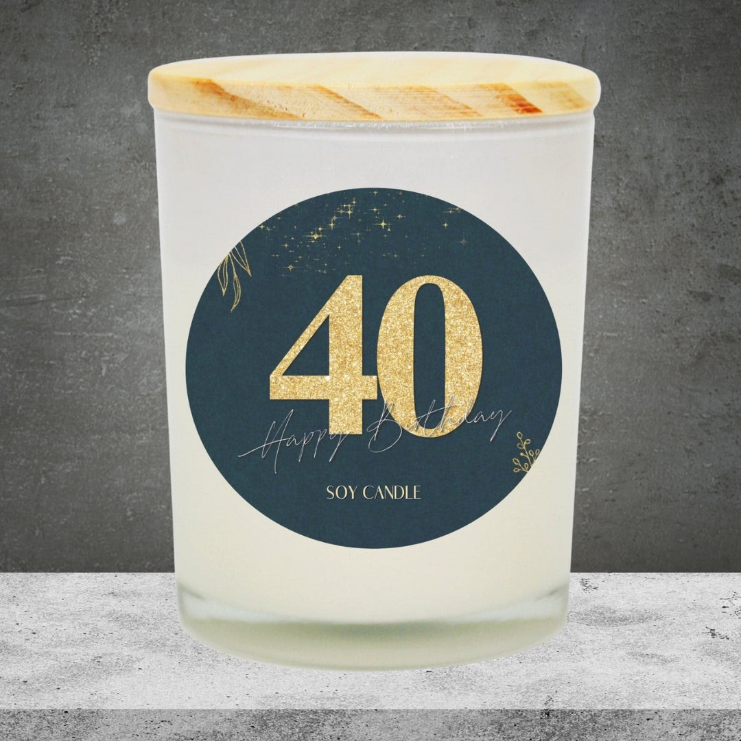 40th Birthday Soy Candle