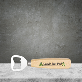 Second Ave World's Best Dad Wooden Beer Bottle Opener