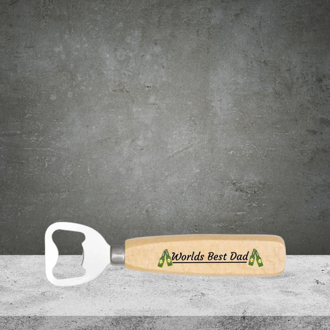 Second Ave World's Best Dad Wooden Beer Bottle Opener