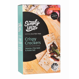 Simply Wize Crispy Crackers – Sesame, Chia Seed & Andes Salt 150g
