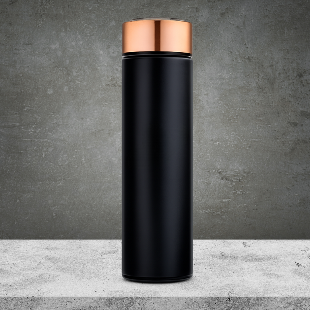 Stainless Steel Cylinder Travel Bottle Black