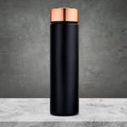 Stainless Steel Cylinder Travel Bottle Black