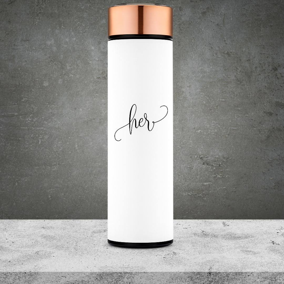 Stainless Steel Cylinder Travel Bottle White - Mrs Contemporary Vertical