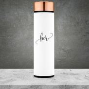 Stainless Steel Cylinder Travel Bottle White - Mrs Contemporary Vertical