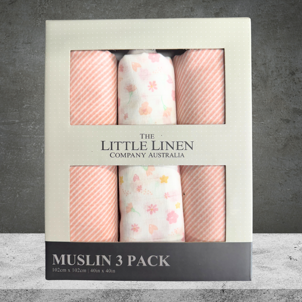 TLLC Muslin 3Pk Prints - Ballerina Bunny