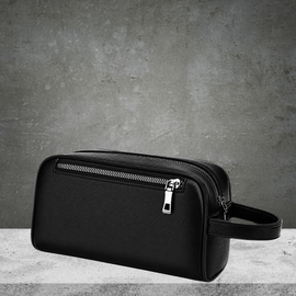 Toiletry Bag Black Leather