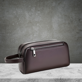 Toiletry Bag Tan Leather