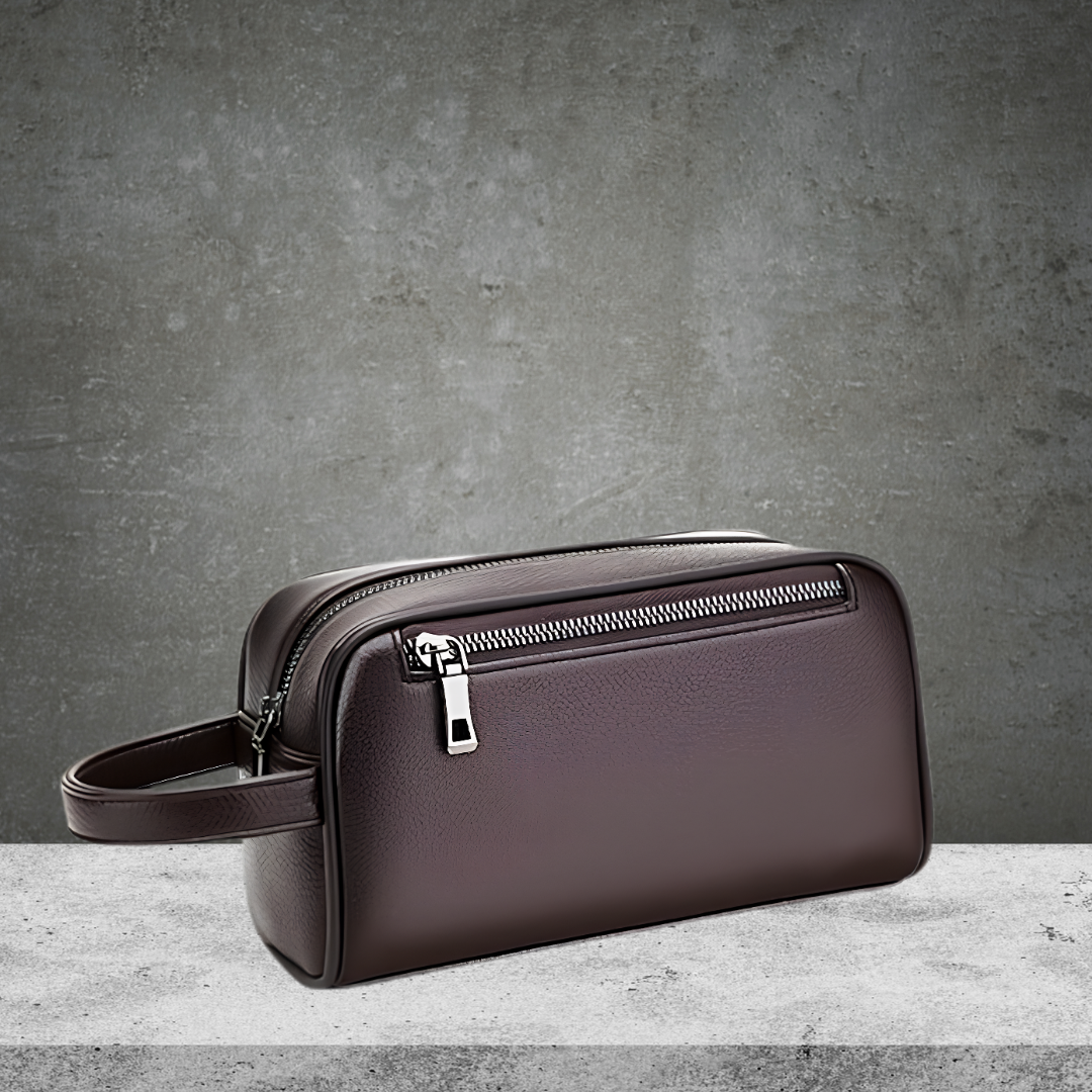Toiletry Bag Tan Leather