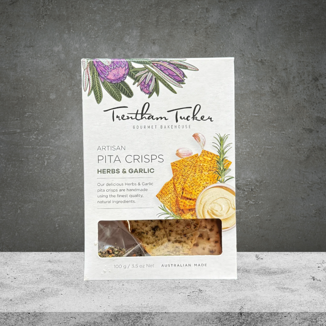 Trentham Tucker Artisan Pita Crisps Herbs & Garlic 100g