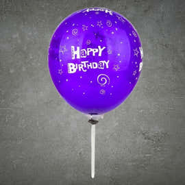 Purple Happy Birthday Balloon