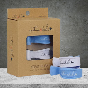 Emotion & Kids Blue/White Pram Clips