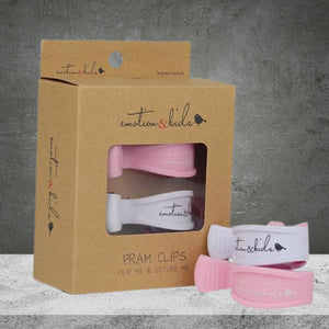 Emotion & Kids Pink/White Pram Clips