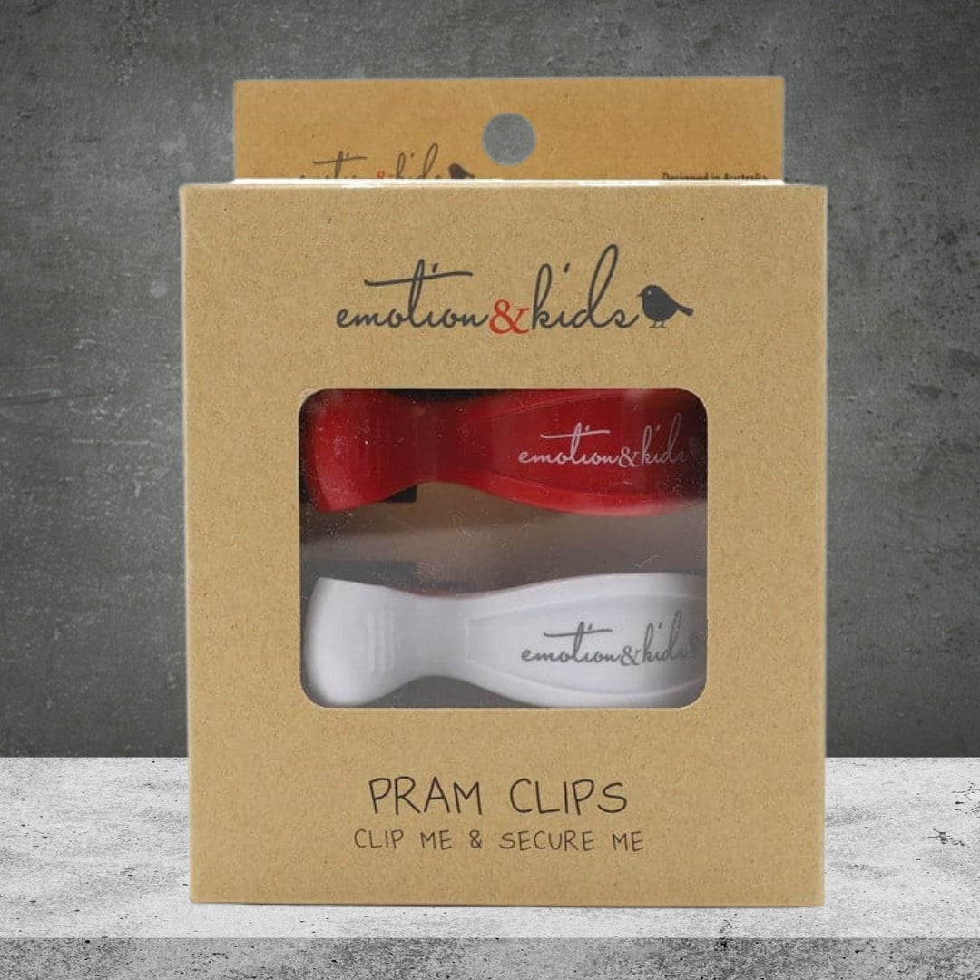 Emotion & Kids Red/White Pram Clips