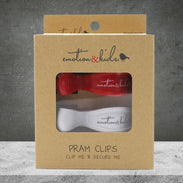 Emotion & Kids Red/White Pram Clips