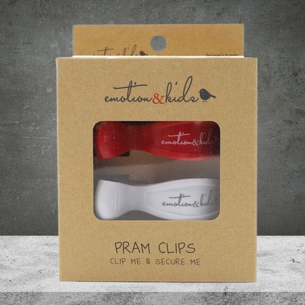 Emotion & Kids Red/White Pram Clips