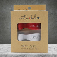 Emotion & Kids Red/White Pram Clips