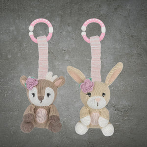 LIVING TEXTILES 2PK STROLLER  TOYS - FAWN & BUNNY