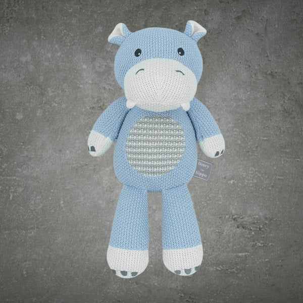 LIVING TEXTILES HARRY THE HIPPO KNITTED TOY