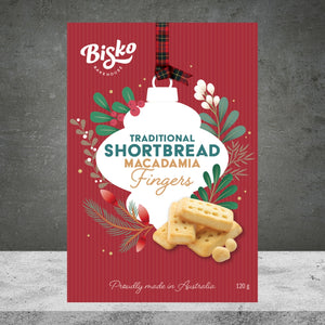 Bisko Christmas Butter Shortbread Macadamia Fingers 150g