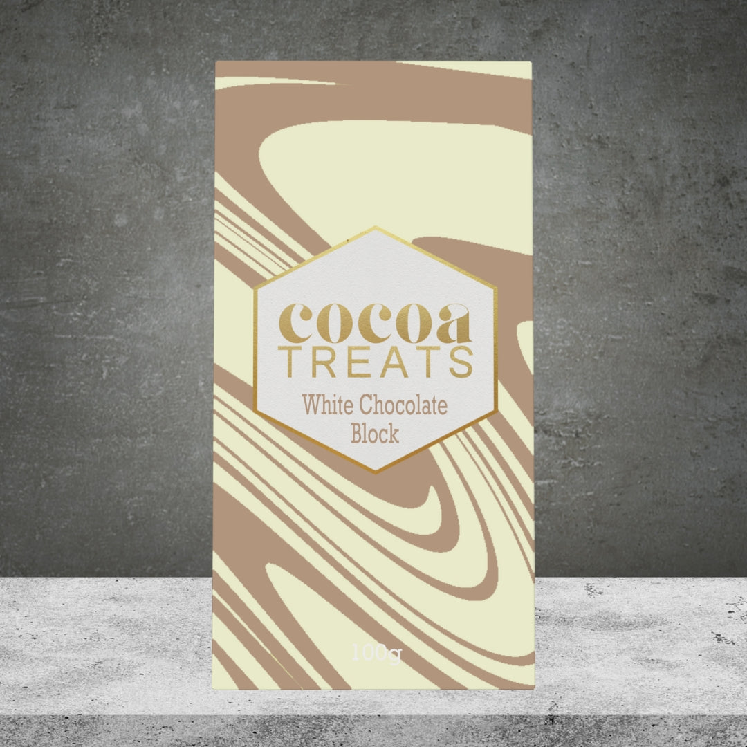 COCOA TREATS BELGIAN WHITE CHOCOLATE 100G