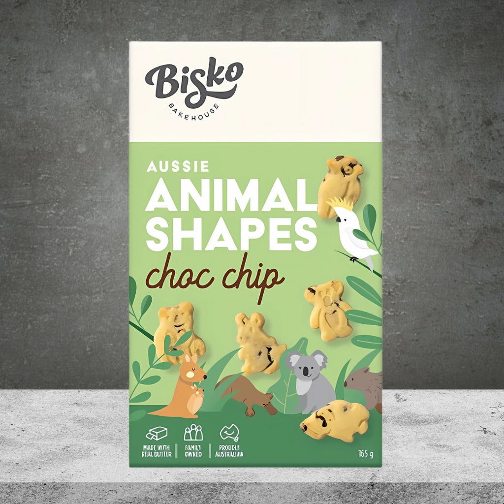 MAC'S EVERYDAY BISCUITS CHOC CHIP ANIMAL SHAPED  165G