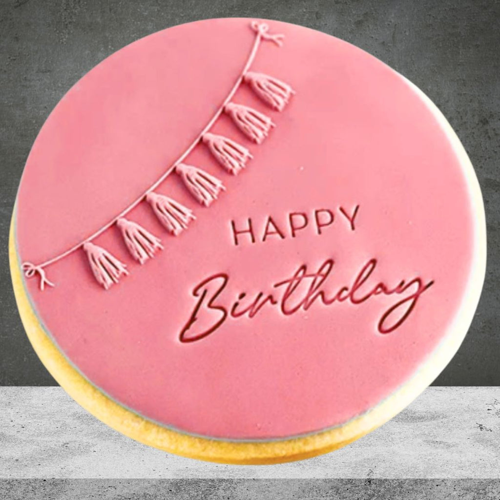 Pink Happy Birthday Handmade Cookie