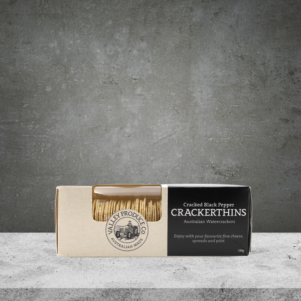 Valley Produce Co Cracked Black Pepper Crackerthins 100g
