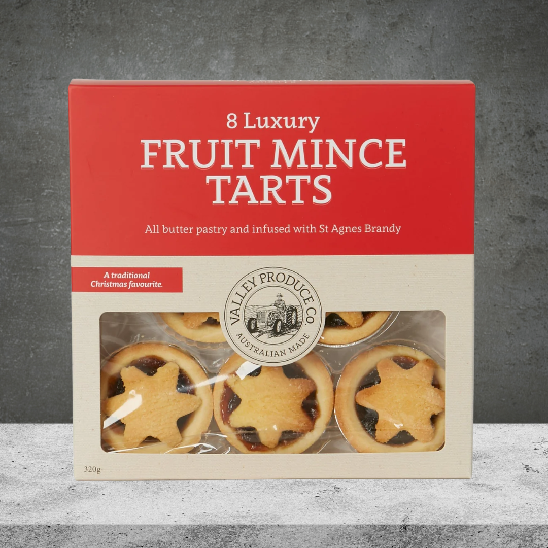 Valley Produce Co Luxury Festive Fruit Mince Tarts 8 Pack 320g