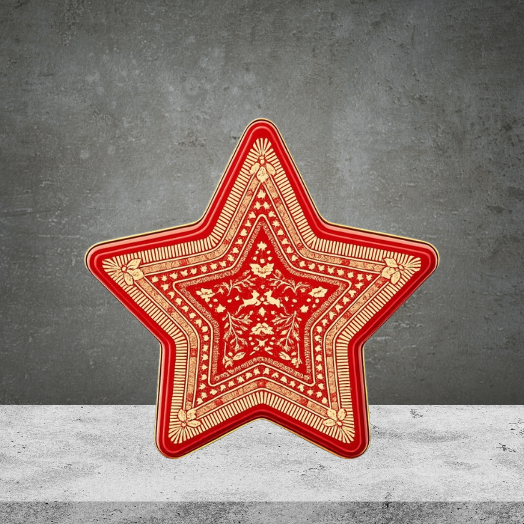 Valley Produce Co Luxury Festive Star Shortbread Tin 180g